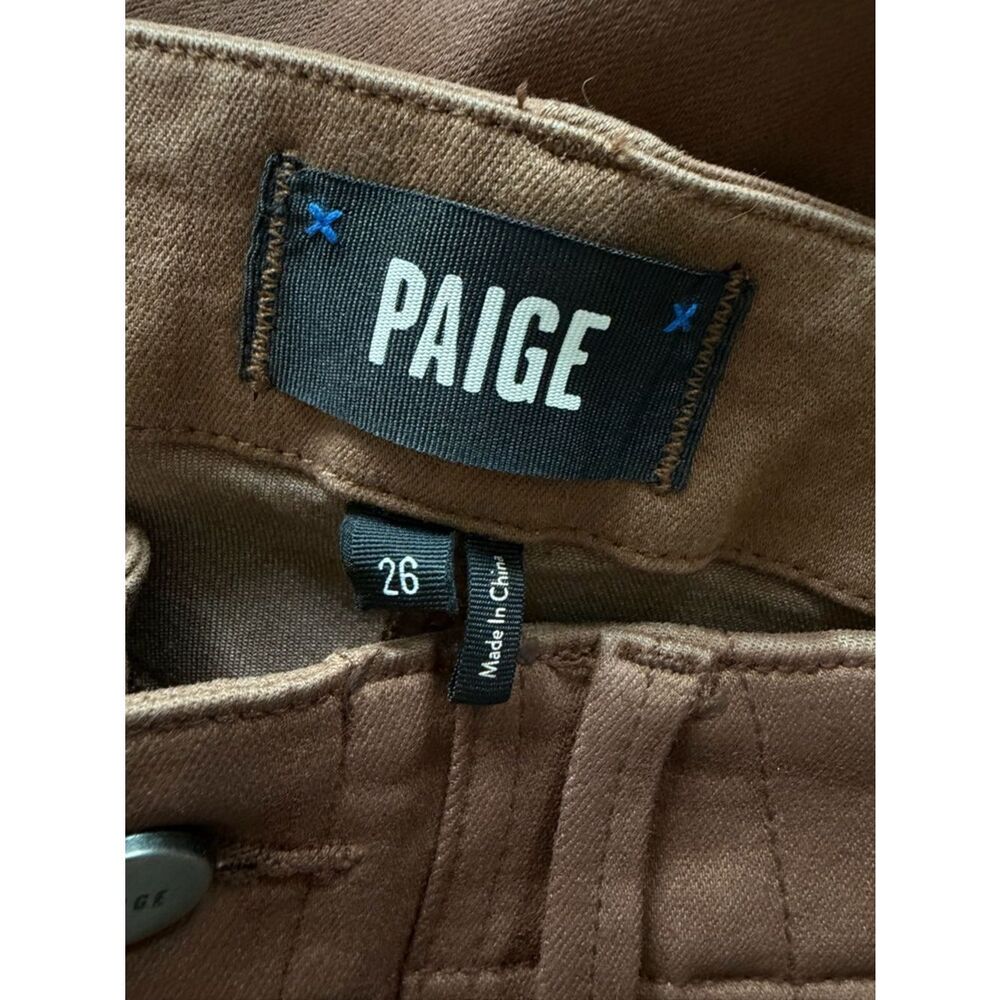 NEW Paige Revolve Mayslie Crop Jogger Style Pants in Coated Brown Size 26 - Picture 13 of 15